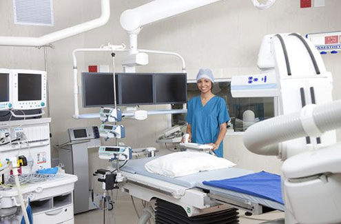 Student in operating room
