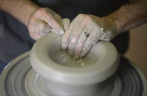 potter working on a wheel